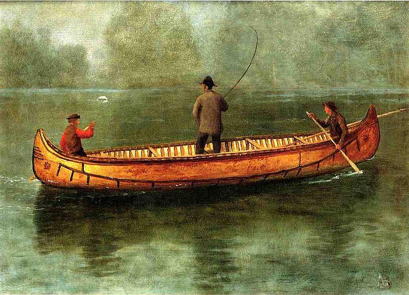 Albert Bierstadt Fishing_from_a_Canoe china oil painting image